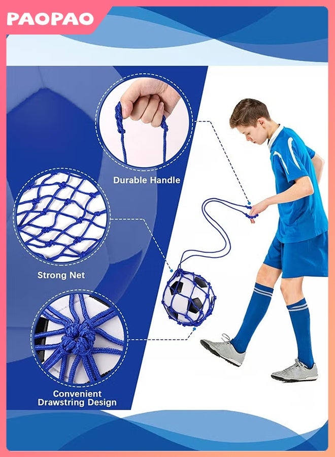 Pao pao 2PCS Football Kick Trainer, Soccer Return Trainer Net Fits Ball Size 3, 4, 5, Hands-Free Football Kick Throw Solo Practice Training Aid, Adjustable Waist Belt Soccer Ball Trainer Net - Image 2